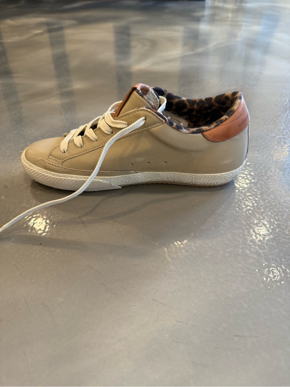 Golden Goose Women’s Kids Lace-Up Sneakers with Leopard Lining - Picture 11 of 13